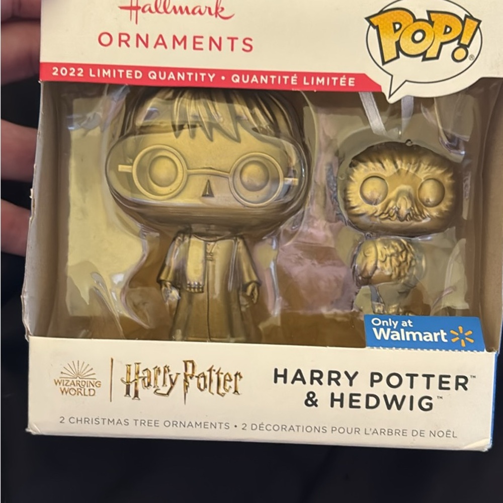 Hallmark Harry Potter & Hedwig Gold Ornaments